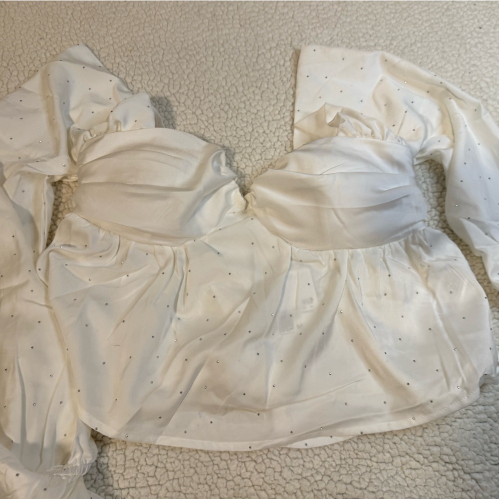 Forever 21 White Puff Sleeve Blouse